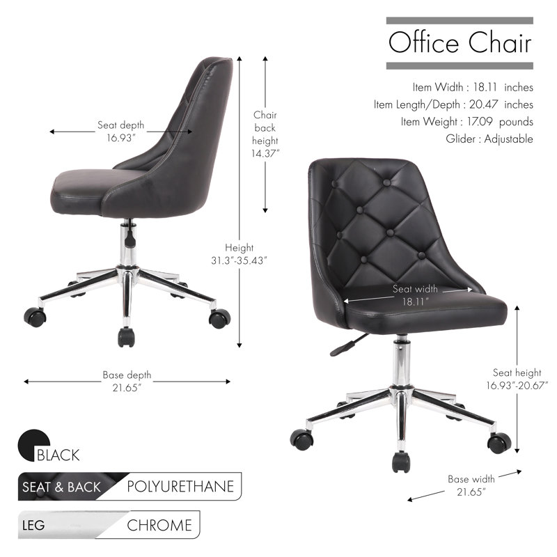 Office Chair, Black, Chrome