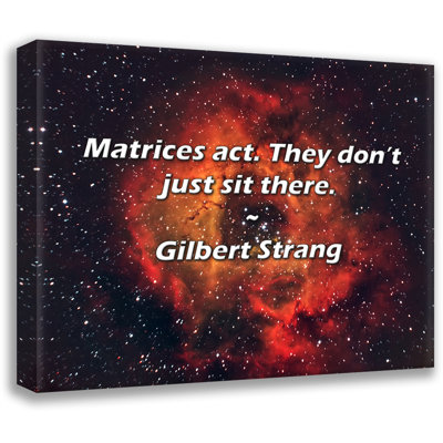 Artsy Quote "Matrices act. They don’t just sit there." By Gilbert Strang Gallery Wrapped Canvas