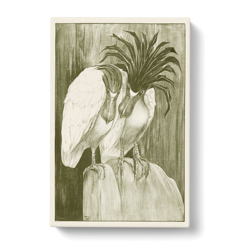 Two Barge Herons by Theo Van Hoytema - Wrapped Canvas Painting, 50cm H x 35cm W x 3cm D