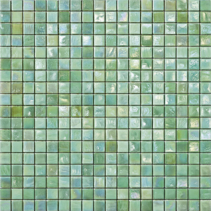 Mint 2 5/8" x 5/8" Iridescent Glass Mosaic