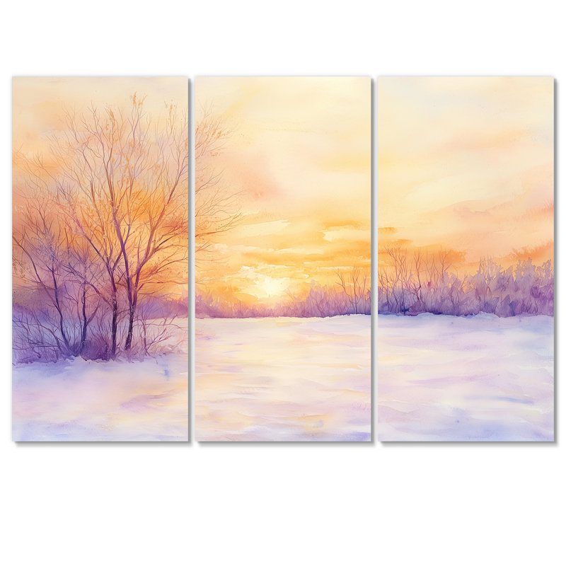 Addisson - Ensemble d'art mural paysage d'hiver, H 28 po x l 36 po, Toile tendue, Ne s’applique pas