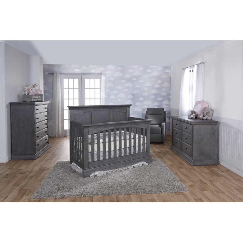 Lit de bébé convertible Eavan Forever 5-en-1, Granit, Granit