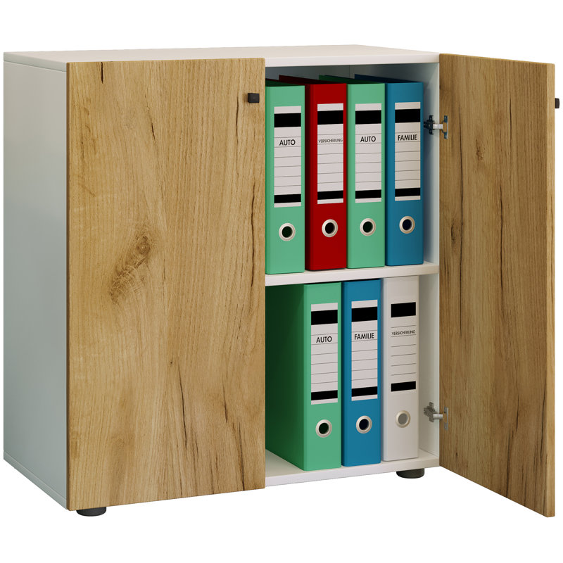Revaan Storage Cabinet, White/Natural