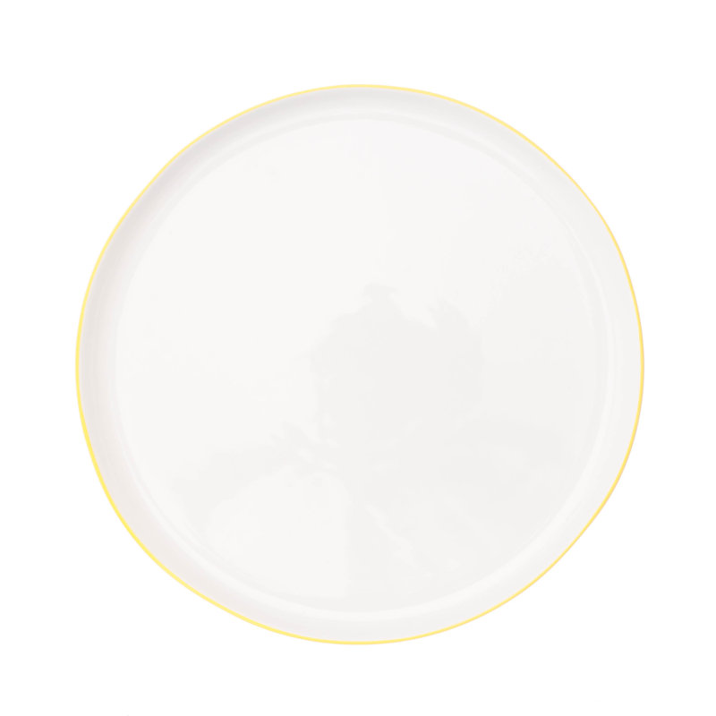 Abbesses Dinner Plate, White/Yellow