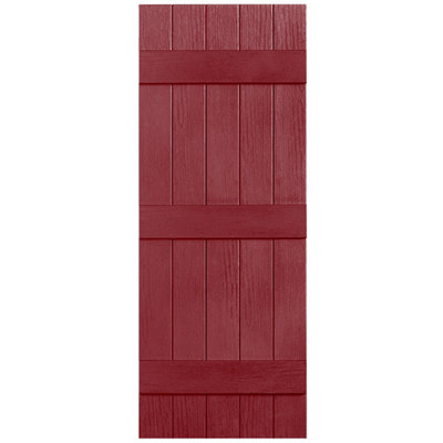 Three Batten, Five Board Closed Vinyl Shutters Pair