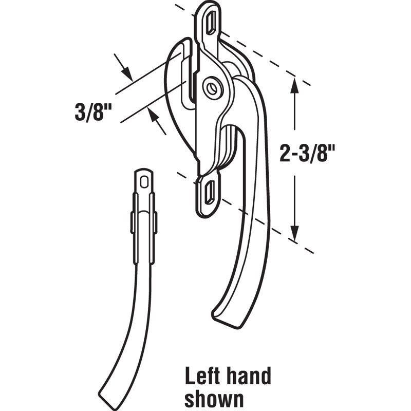 Prime-Line Bronze, Left Hand, Casement Window Locking Handle (Single Pack)