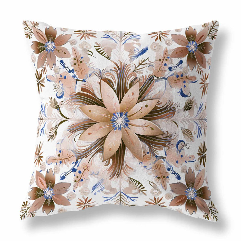 Snowy Crest Reversible Throw Pillow, Brown/White, 16"H x 16"W