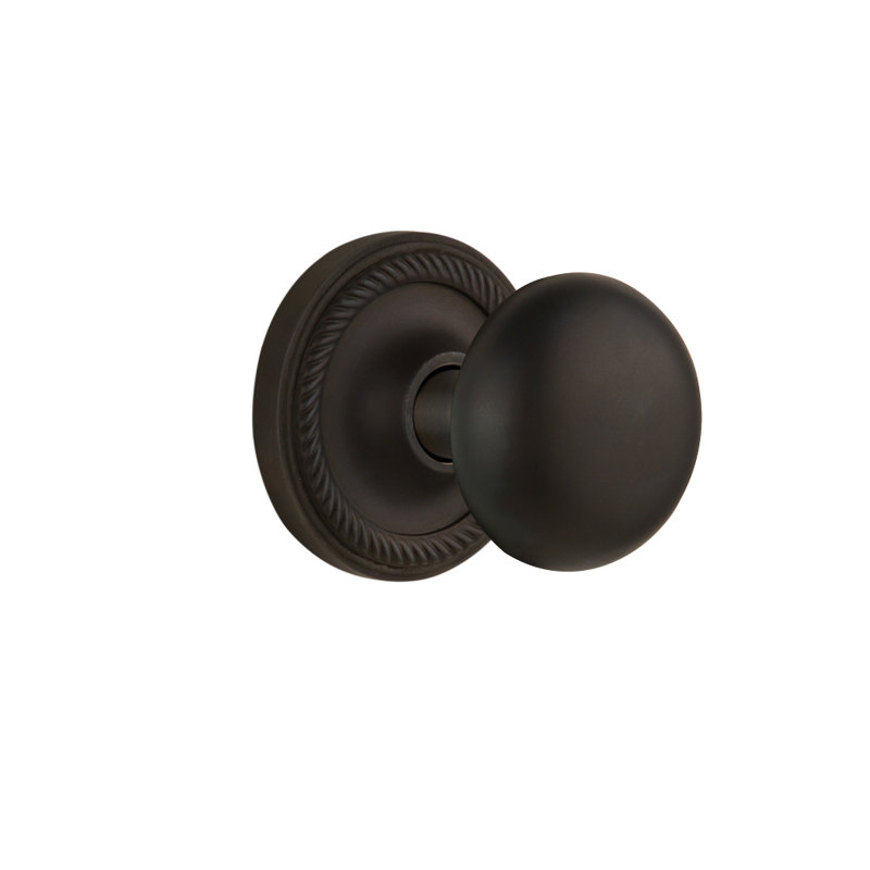Rope Rosette with New York Door Knob, Oil-Rubbed Bronze, 2-3/4”