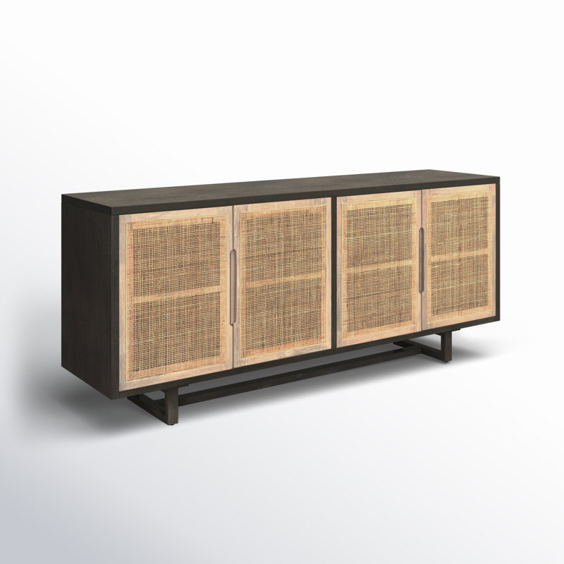 Clarita 72'' W Solid Wood Sideboard, Black