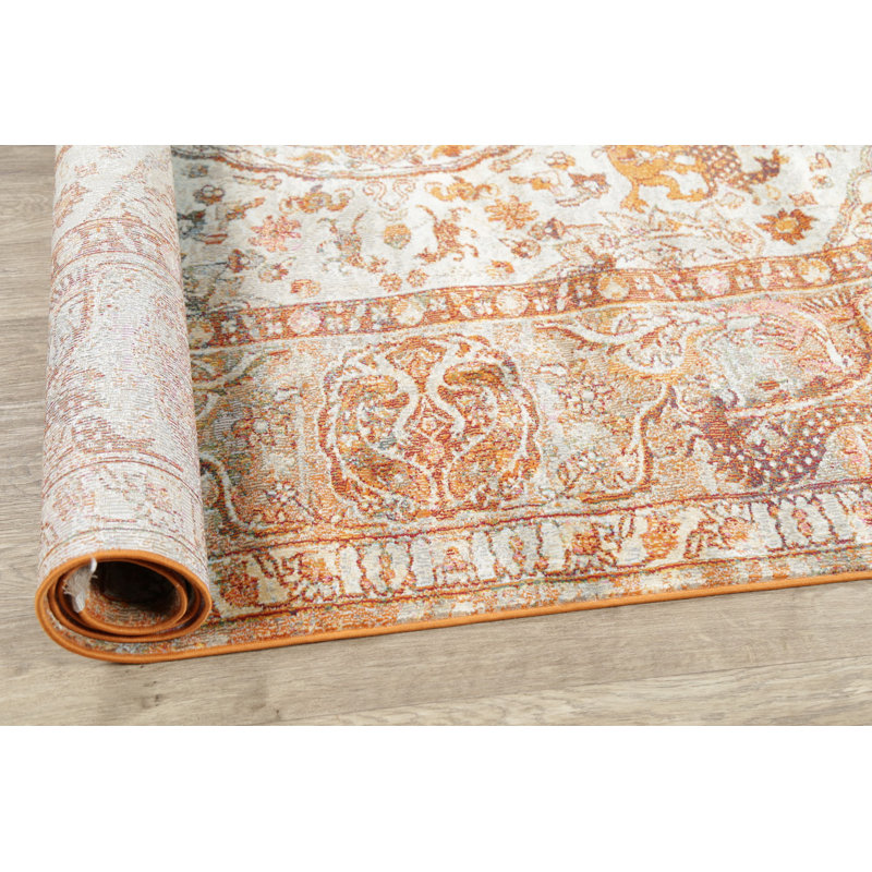 Tapis orange en polypropylène Valhalla, Tapis de couloir 3 pi x 12 pi
