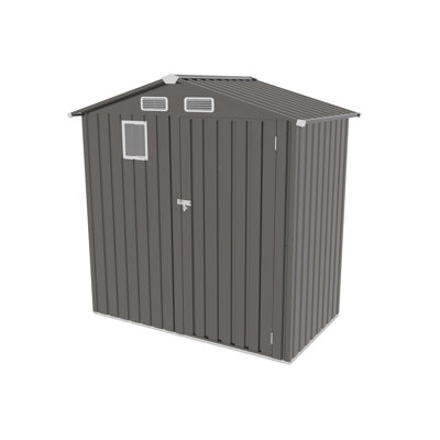 6X 3.6 ft. Metal Outdoor Storage Shed, Tool Shed with Peaked Roof Watertight with Clear Window and Lockable Door Compact Metal Tool Room