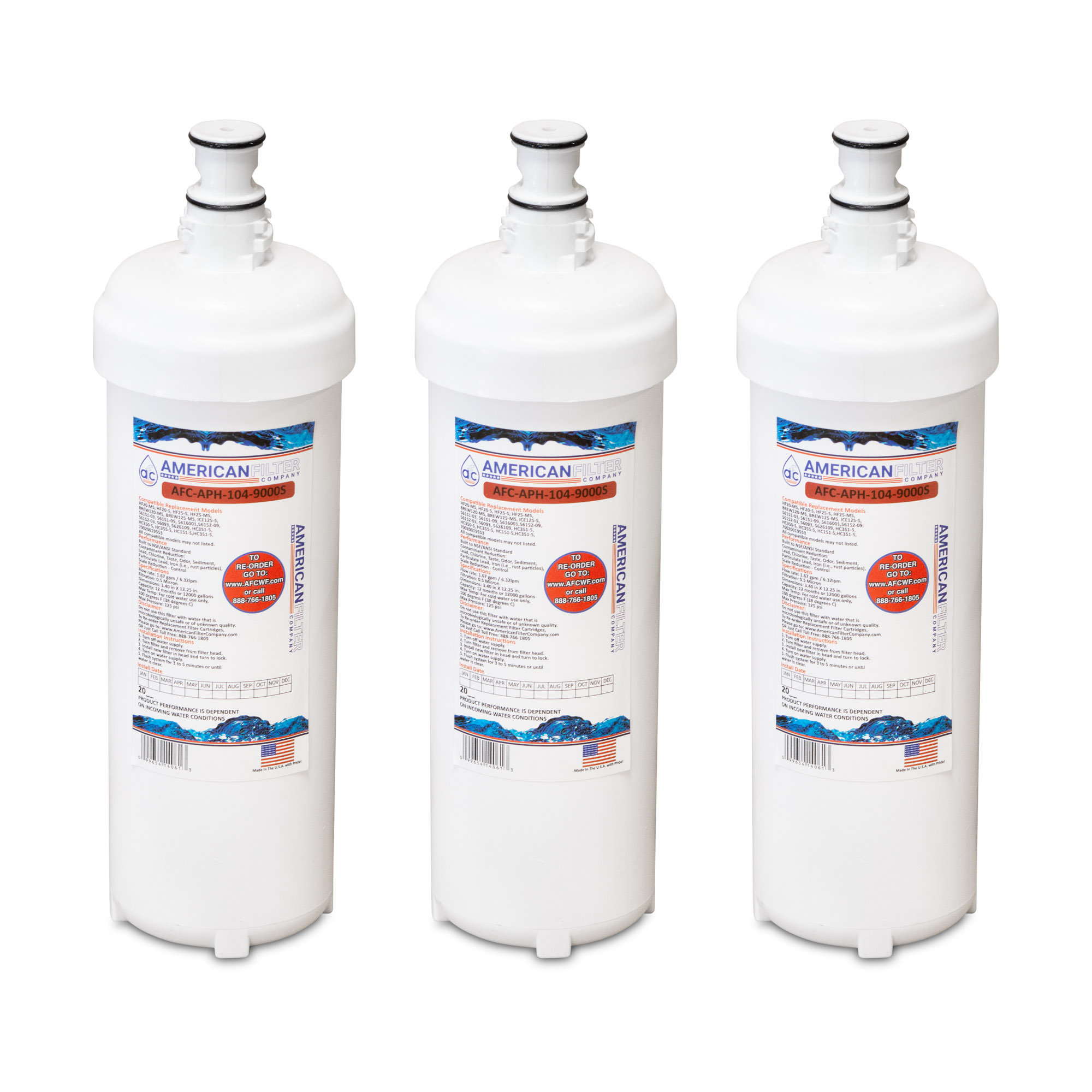 AFC Brand Water Filters, Compatible with HF25MS Water Filters (made by