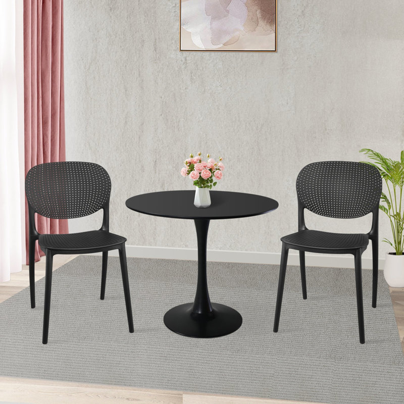 Chaise de salle à manger empilable, Noir