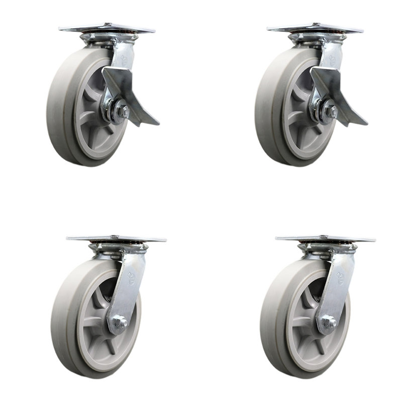 4-Piece Thermoplastic Rubber Caster Set