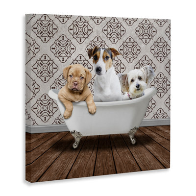 «Bath Buddies Dog Trio», toile par Marcus Prime