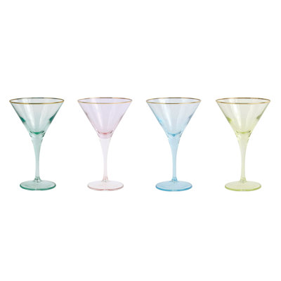 Rainbow 4oz. Handmade Martini Glass Set