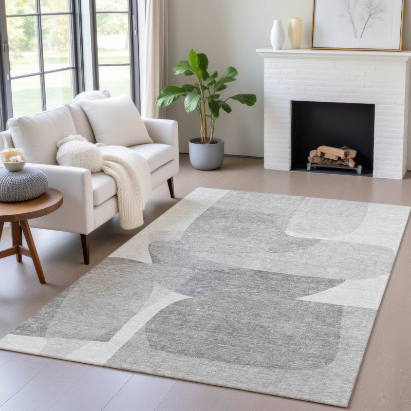 Machine Washable Indoor/Outdoor Xhevrie Linen Rug, Rectangle 10' x 14'