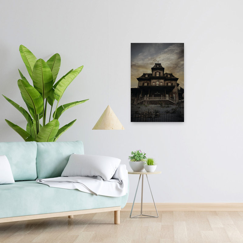 «Creepy House», art contemporain abstrait, H 24 po x l 16 po
