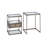 Leeroy Contemporary Glass Frame Rectangular Nesting Table Set with Storage in Antique Brass and Clear