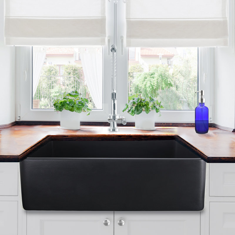 Vineyard 33'' L Single Basin Kitchen Sink, Matte Black