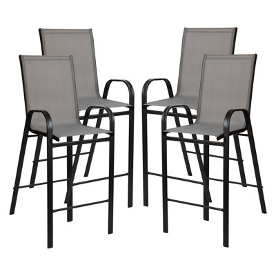 Artu Flex Comfort Sling Outdoor Patio Barstools by Flash Furniture by Lark Manor