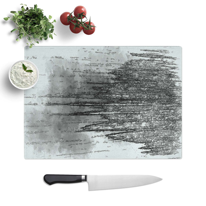 Tempered Glass Cascade of Light Chopping Board, 39 cm W x 28.5 cm L