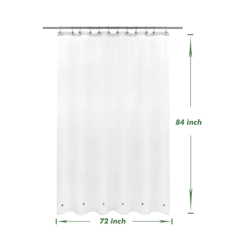 8G PEVA Solid Color Single Waterproof Shower Curtain Liner, Frost, 84"H x 72"W