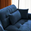 Velours bleu à 2 places avec coussins de siège élégants avec coussins décoratifs et coussins de soutien supplémentaires