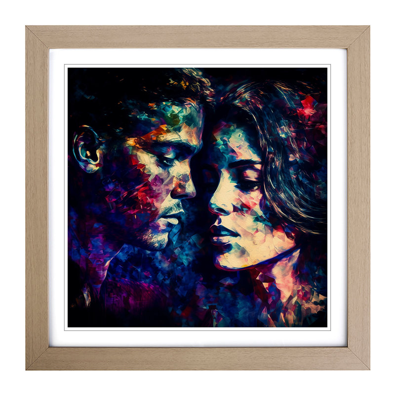 Lovers Expressionism No.1 - Framed Print, Oak