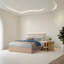 Structure de lit grand lit en bois avec panneau de dossier en tissu matelassé en laine