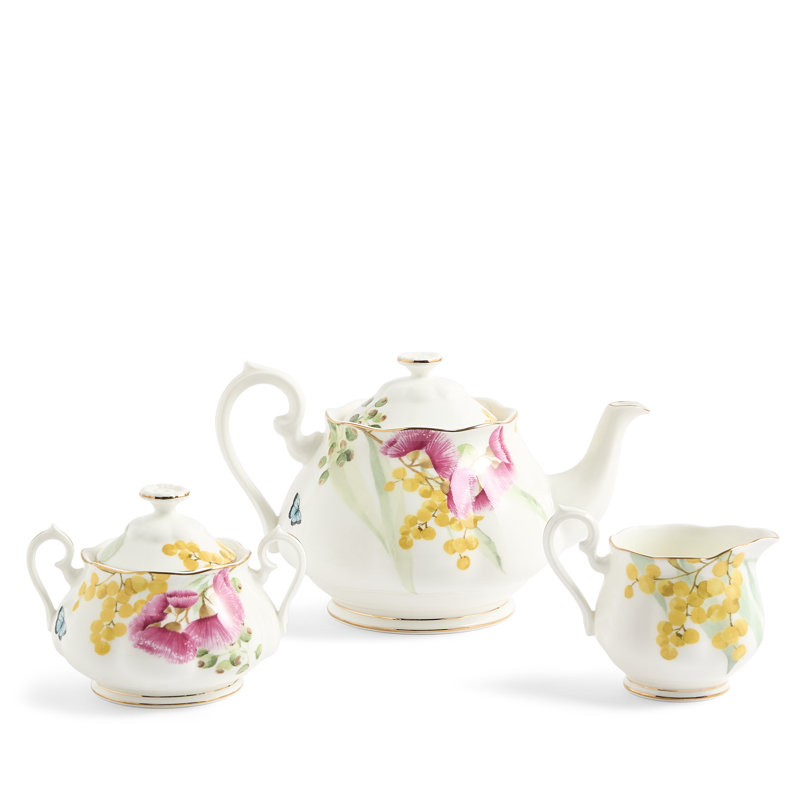 Ensemble de théière, sucrier et pot à crème Royal Albert Miranda Kerr
