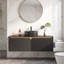 Meuble-lavabo mural 48 po en contreplaqué avec lavabos en céramique et portes doubles en sergé et armoire de rangement noir-136269274