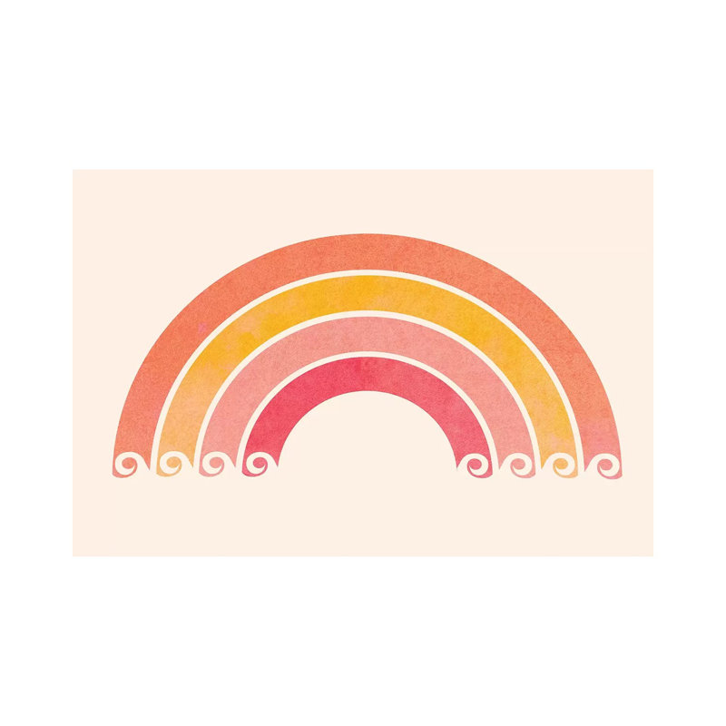 Retro Rainbow Waves - Wrapped Canvas Print, 66.04 cm H x 45.72 cm W x 1.91 cm D
