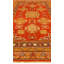 Tapis rouge en laine fait à la main 4 pi 2 po x 7 pi 7 po Khotan Vintage