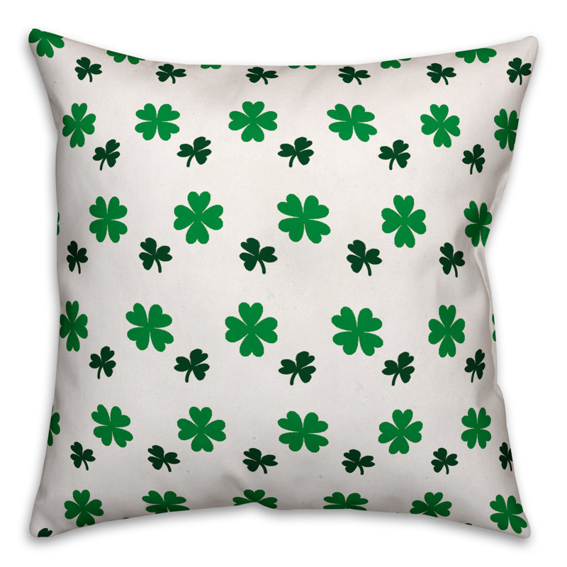 Benites Shamrock Pattern Throw Pillow