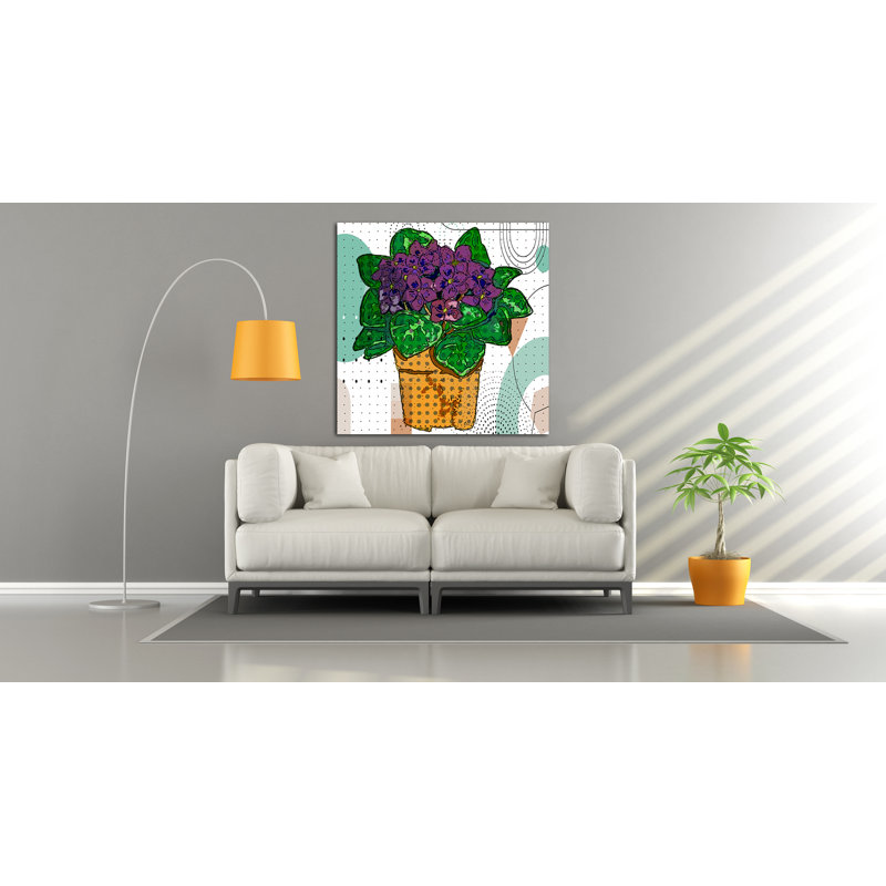 Boho Flowers 162 - Impression sur toile tendue, H 8 po x l 8 po x P 1,5 po