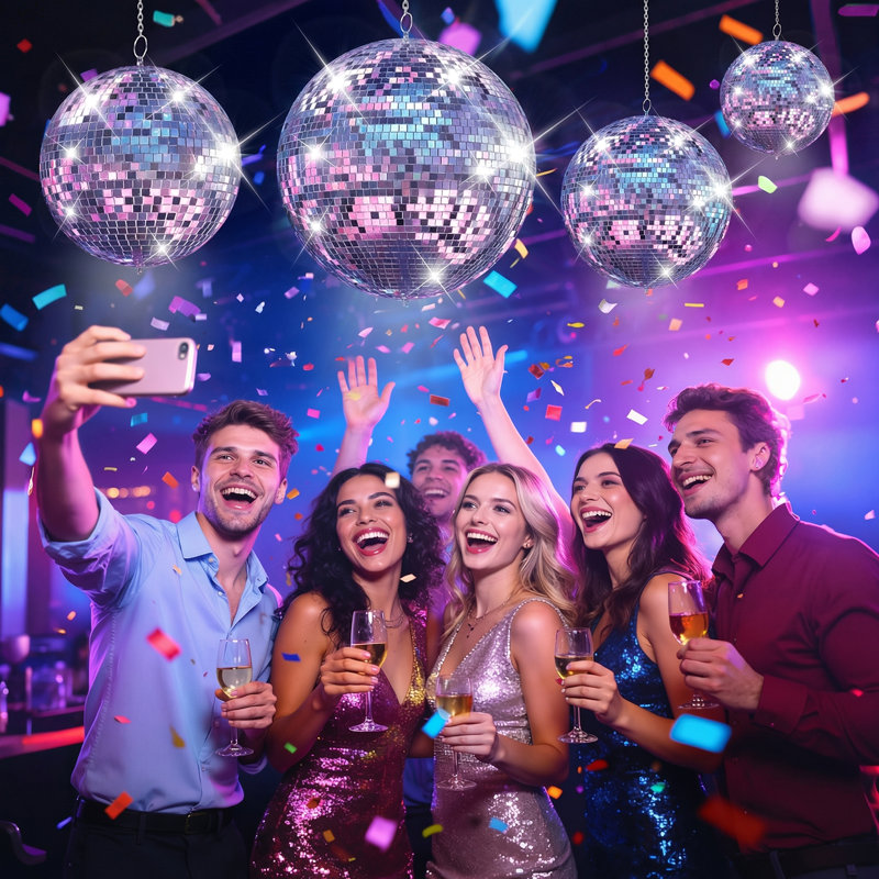Ensemble de 2 boules à facettes 16 po et 20 po