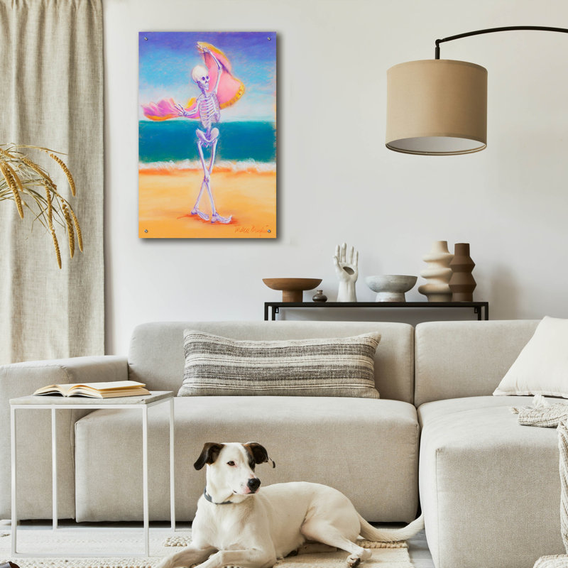 «Skelly Dancer III» par Marie Marfia, art mural en verre acrylique, H 36 po x l 24 po x P 0,2 po