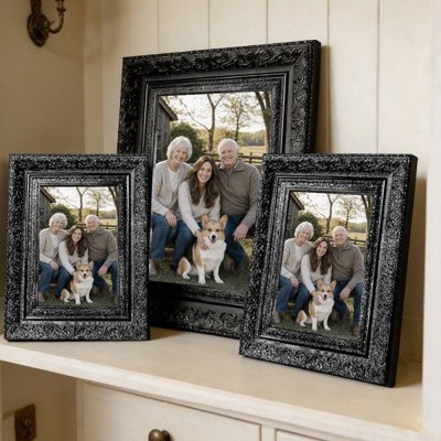 5" x 7" Black 3 PCS Wall Mounted Picture Frame for Mantel Decor