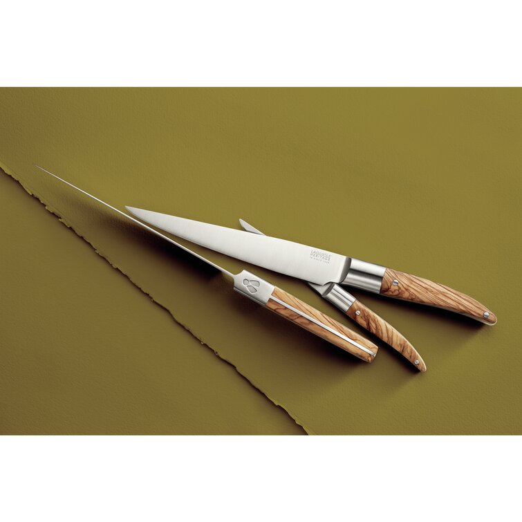 Set of 6 Luxury Knives with Green Wooden Shank Laguiole La Tour