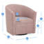 Fauteuil demi-tonneau pivotant Lainey avec coussin d'assise confortable en Dacron et structure en bois robuste séché au four, pour les petits espaces-132943925