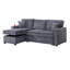 Ensemble de canapé convertible modulaire convertible en velours côtelé gris foncé-121052140