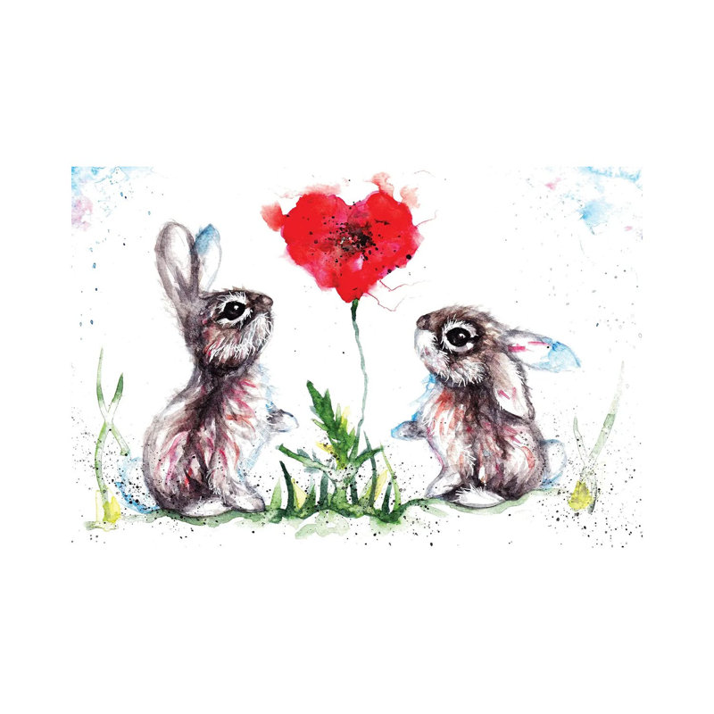 LovinRabbits - Rectangle Print, 20.32 cm H x 30.48 cm W, Wrapped Canvas