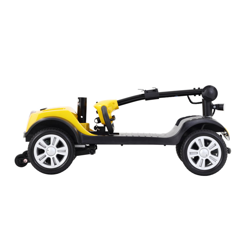 Scooter compact à quatre roues avec moteur 300W pour adulte - 300Lbs, JAUNE