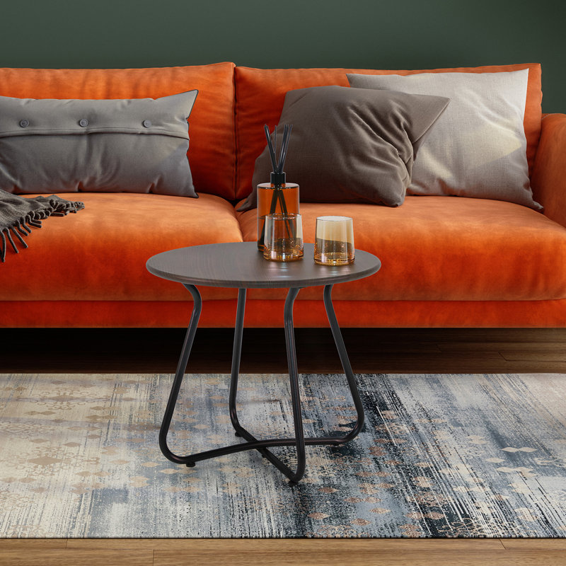 Table d'appoint Nataliya, Noyer foncé, Noir