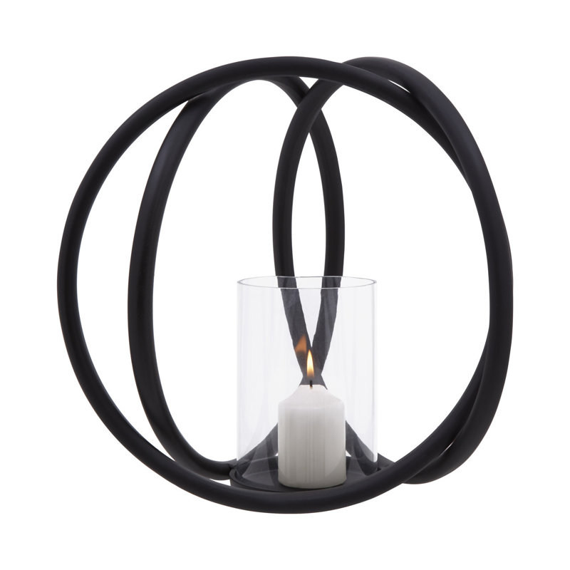 Aura Glass Tabletop Hurricane, 31cm H x 32cm W x 31cm D