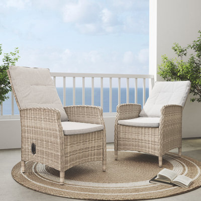 Ryott All-Weather Wicker Outdoor Recliner Chair with Sunbrella® Cushion (Set of 2)