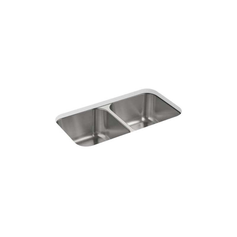 Carthage 32'' L Double Bowl Stainless Steel Kitchen Sink