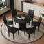 Table de salle à manger ronde de 42 pouces avec base piédestal, table de cuisine élégante et chaises-1323334962-1323334963