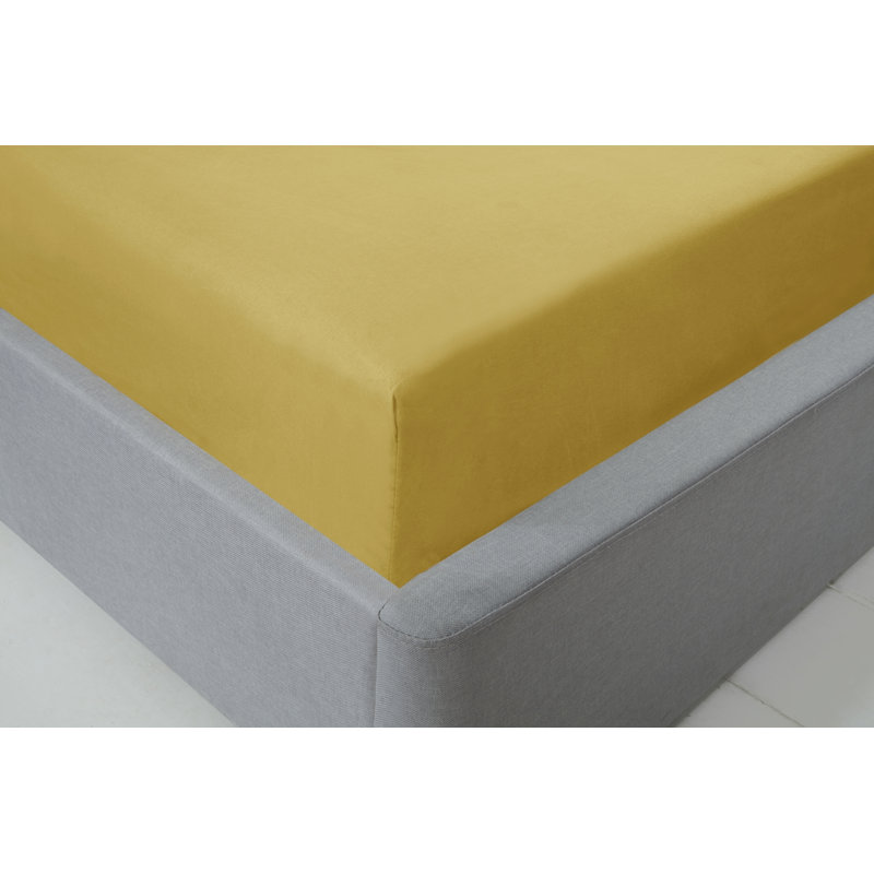 Kirke Flannel Fitted Sheet, Yellow, Kingsize (5')